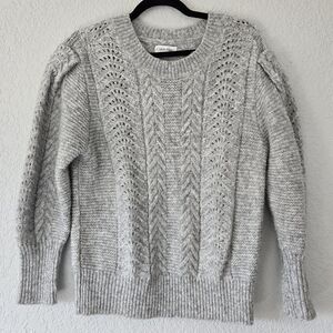 Calvin Klein L Grey Cable Knit Crew Neck Sweater